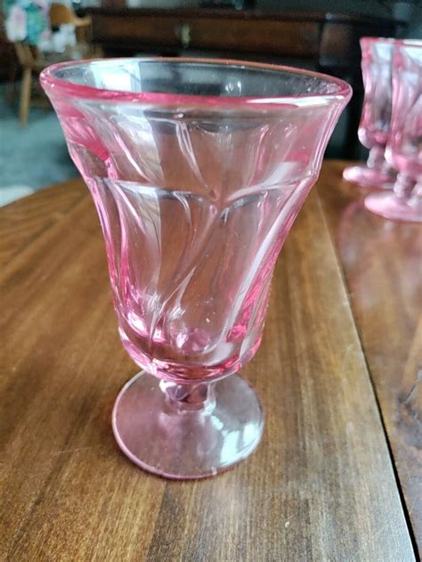 Fostoria Jamestown Pink Pedestal Wine Goblet. . Pink fostoria glass